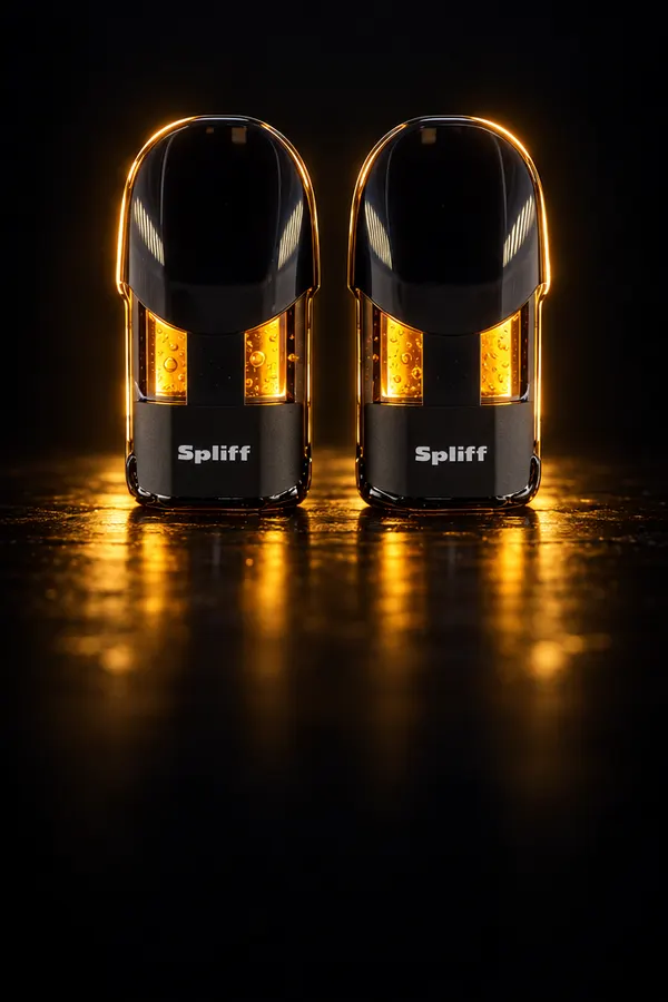 Dos Magic Pods uno al lado del otro, live rosin dorado como la miel tras las ventanas