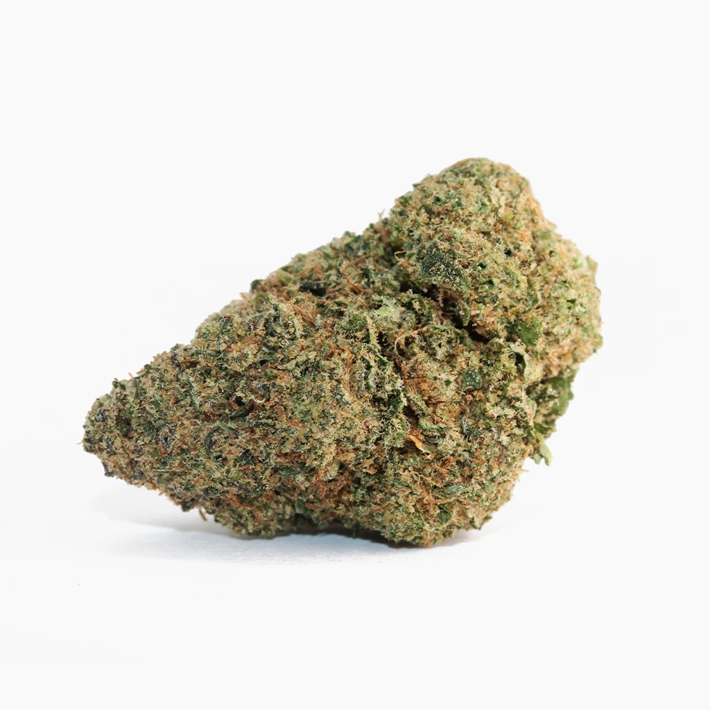 Cosmic Cookie CBD – flor de CBD densa con pistilos cobrizos