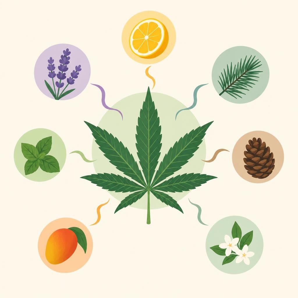Dibujo plano con motivos vegetales — ¿Qué son los terpenos? Definición sencilla