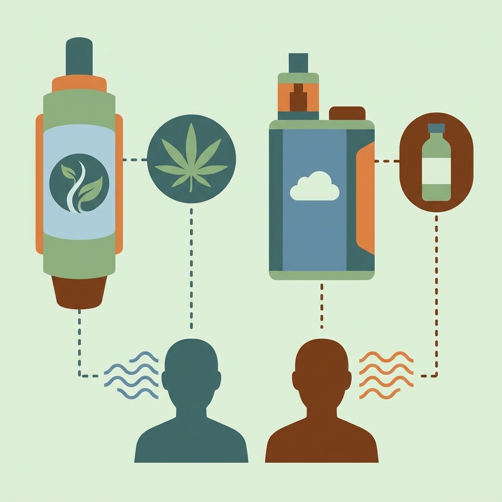 Ilustración: Thc vapes · ¿Qué es un vaper de THC y en qué se diferencia de otros vapes?