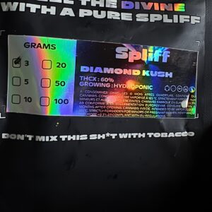 Opinión de cliente Diamond Kush - 60% THCX con foto - Spliff