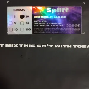 Opinión de cliente Purple Haze - 25% THCX con foto - Spliff